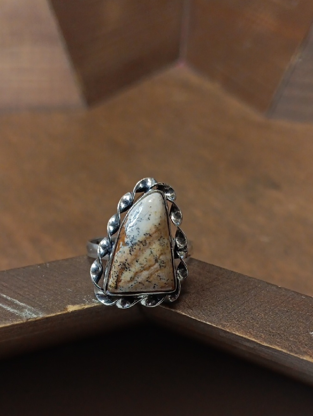 ⚡️3 for $24⚡️ Picture Jasper Triangle Ring - Women Jewelry